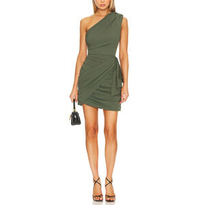 Elliatt Asymmetric Olive Green Society Dress Size S